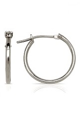 alluring solid white gold round huggie girls earrings